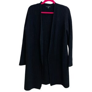 COS Mohair Wool Blend Longline Cardigan Open Front Black XS Old Money‎ Luxury